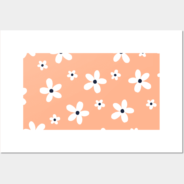 Summer Boho White Daisy Flowers Wall Art by NdesignTrend